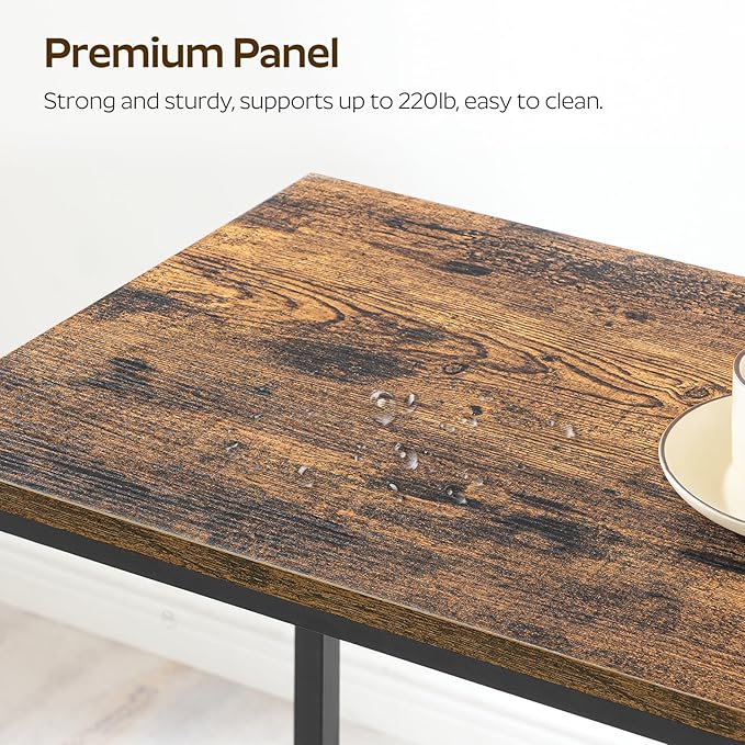 63" Long Bar Table, Counter Bar Height Table, High Top Table, Rectangular Bar Pub, for Kitchen, Living Room, Dining Room, Entryway, Rustic Brown and Black BT06BR