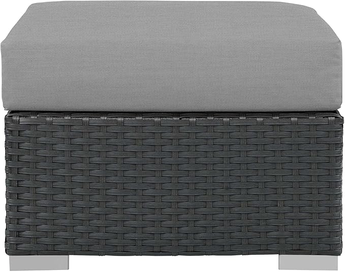 Modway EEI-1855-CHC-GRY Sojourn Outdoor Patio Sunbrella Ottoman in Canvas Gray