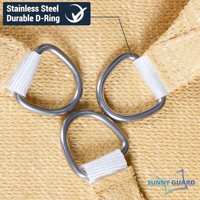 SUNNY GUARD Custom Size 6'x6' Sand Sun Shade Sail Rectangle UV Block Shade for Backyard Yard Patio Deck Garden(Customized)