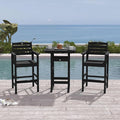 Patio Bar Table,Adirondack Chairs and Table 3 Pieces Set, Bar Height Chairs Set of 2 and Bar Table, Outdoor Bar Stools Set,Weather-Resistant Outdoor Furniture for Deck, Balcony, Poolside Easy Assembly