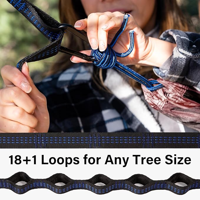 Kootek Camping Hammock, Portable Hammocks with Tree Straps & Attached Carry Bag, Camping Essentials Gear, Perfect for Outside Indoor Hiking Beach Backpack Travel