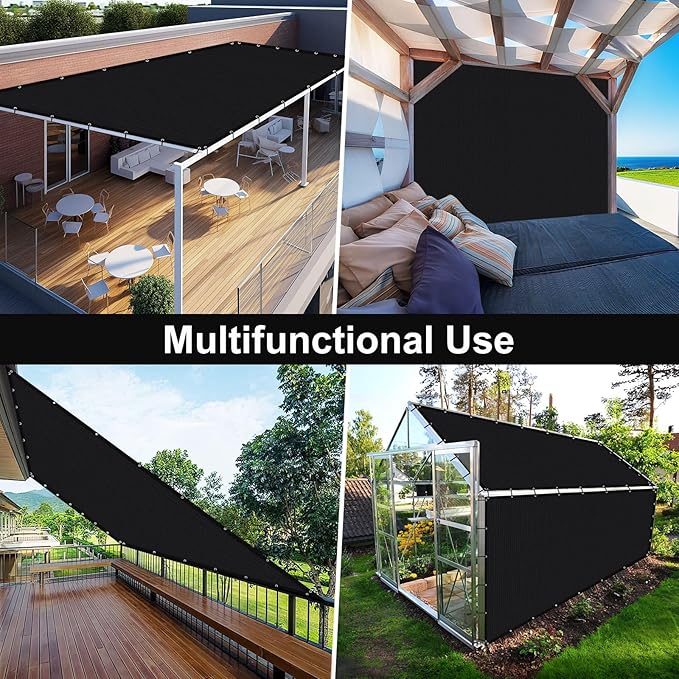 Artpuch 90% Sun Shade Cloth, 4 x 6 FT Pergola Shade Cover Canopy with Grommets, Sun Screen Fabric Tarp for Patio, Outdoor, Garden, Backyard, Black