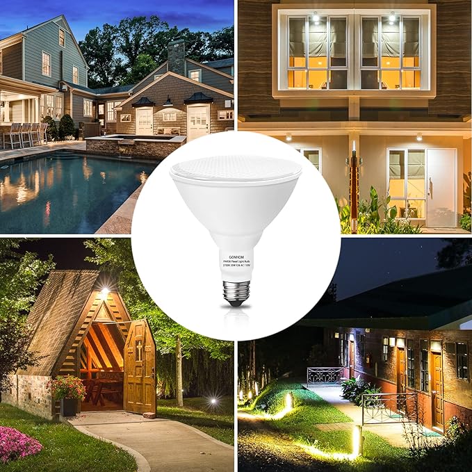Par38 led Flood Lights Outdoor Light Bulb,Dimmable 1800LM,20W Replace up to 200W,Outdoor Flood Light Bulbs for Backyard,Garage,Porch,Garden,2 Pack 2700K Warm Light