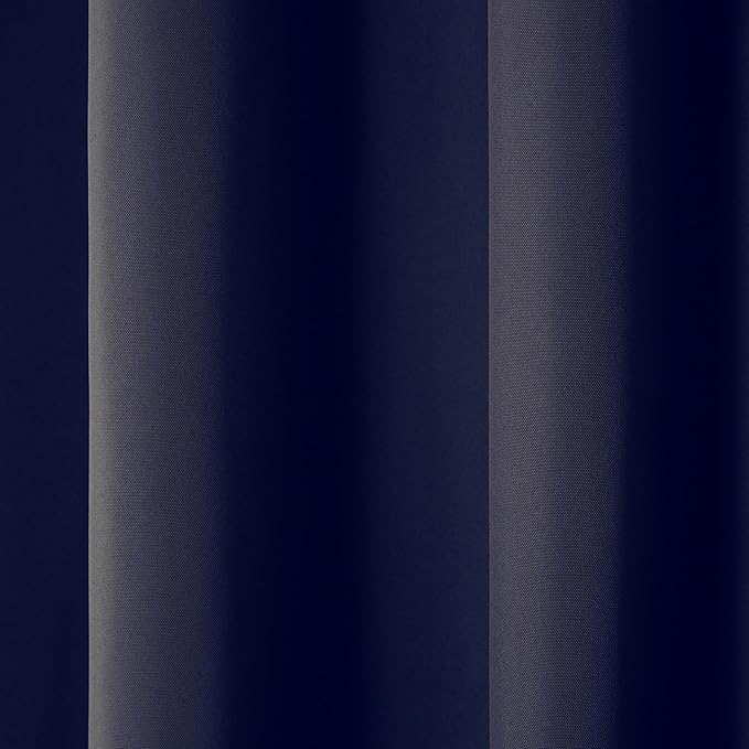 TOWN & COUNTRY BASICS Cabana Solid Heavyweight Indoor Outdoor Curtains, Light Filtering Opacity with Grommet Top, Water Repellent, 2-Pack Set, 54"x108", Dark Navy