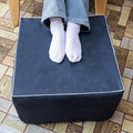 Outdoor Ottoman 20x20x14 Inches Outdoor Square Ottomans for Patio Modern Lightweight Foam Stuffed Pouf Outdoor Footstool Footrest (Navy Blue)