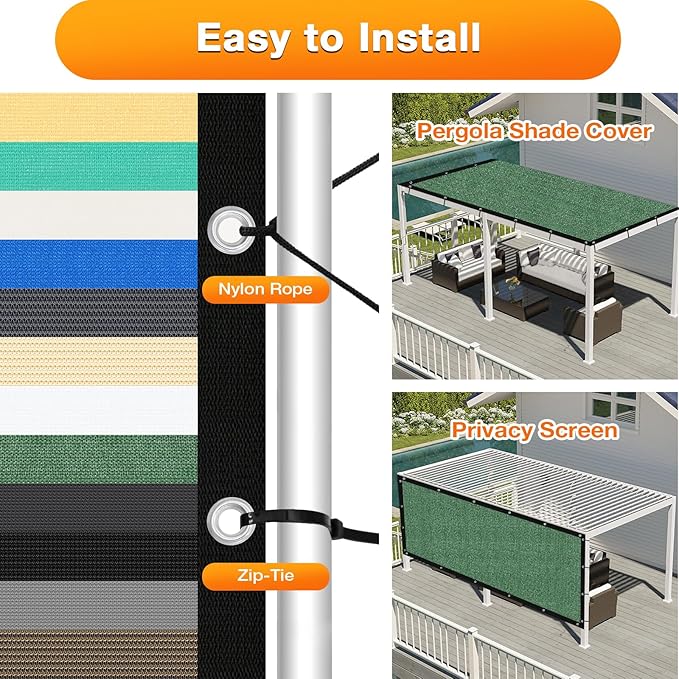 Artpuch Outdoor Pergola Shade Cover 4' X 20' Sun Shade Cloth with Grommets, 90% UV Protection Canopy Patio Privacy Screen (Customized Available) GN107, Green