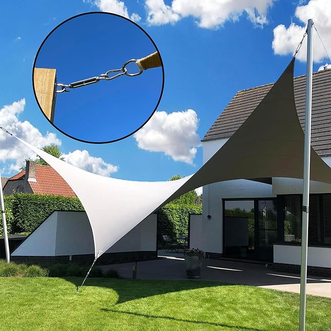 yofit 44 Pcs Shade Sail Hardware Kit, 6 Inch Outdoor Sun Sail Accessories, 304 Stainless Steel Turnbuckles & Brackets for Triangle/Rectangle Sails, Patio Canopy Installation Hardware Set Waterproof