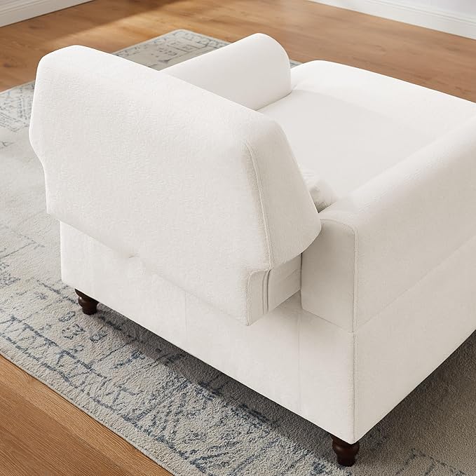 Chaise Lounge Chair Indoor Set of 2, Oversized Accent Chair for Living Room with Adjustable Backrest, Upholstered Mid-Century Reading Armchair for Adults, Comfy Modern Single Sofa Chair for Bedroom