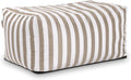 Jaxx Leon Outdoor Bean Bag Ottoman, Taupe Striped