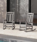 SERWALL Oversized Rocking Chair Set of 2 Outdoor, HDPE Outdoor Rocking Chair Set of 2, Space Gray