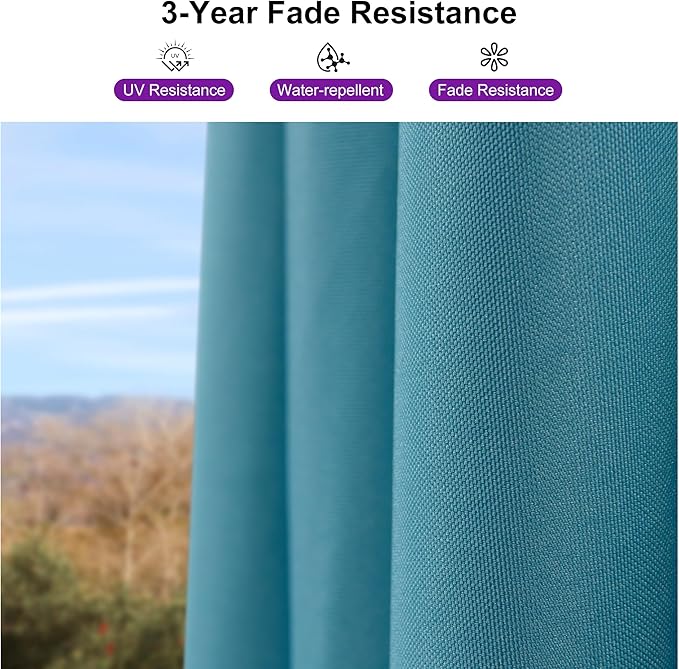 PURPLE LEAF 8' X 8' Patio Umbrella with Steel Plate Base for Pool 7' High Offset Outdoor Cantilever Umbrella Swimming Pool Umbrella with 360°Rotation for Poolside Turquoise Blue