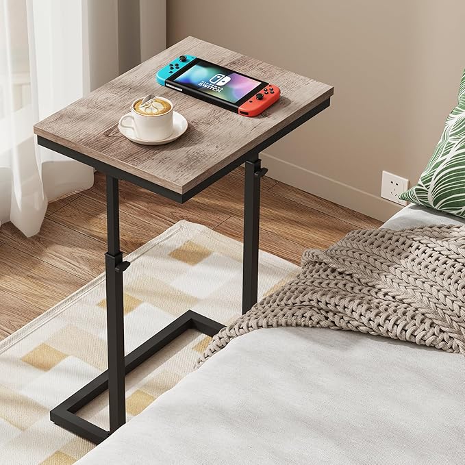 TUTOTAK End Table, Side Table, Tall Couch Table, Sofa Table, Living Room, Bedroom,Greige TB01BG083P