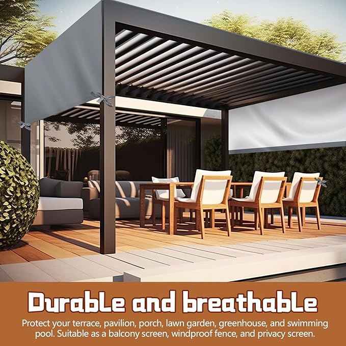 Universal Pergola Replacement Canopy Outdoor Canopy Shade Cover Waterproof Shade Top Cover for Outdoor Patio Porch Backyard(10 x 10 ft,Gray)