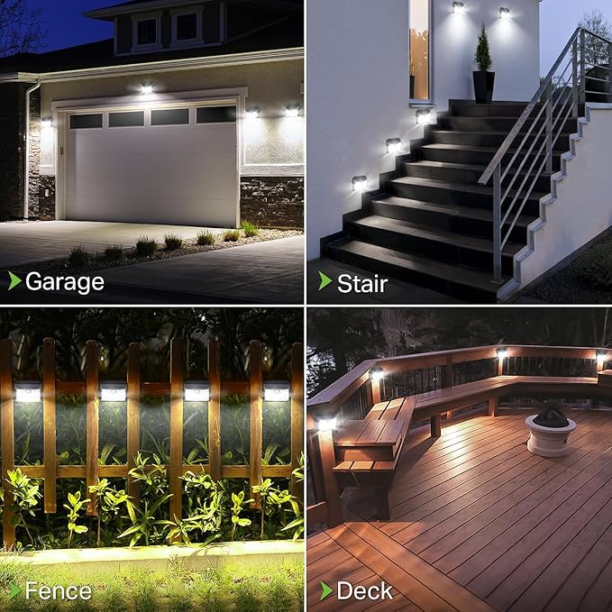 CLAONER Solar Lights Outdoor [𝟏𝟎 𝐏𝐚𝐜𝐤/126 LED], Wireless Motion Sensor Lights, IP65 Waterproof Security Lights 3 Modes, 270° Lighting Angle, Ultra-Bright Wall Lights for Deck Patio Fence Garage