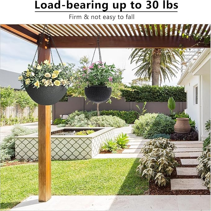garini 6 Pack, 23 Inch Hanging Baskets Chain,Black Hanging Chains with Hooks Flower Pot Chain Replacement Plant Hangers for Planters, Bird Feeders and Lanterns