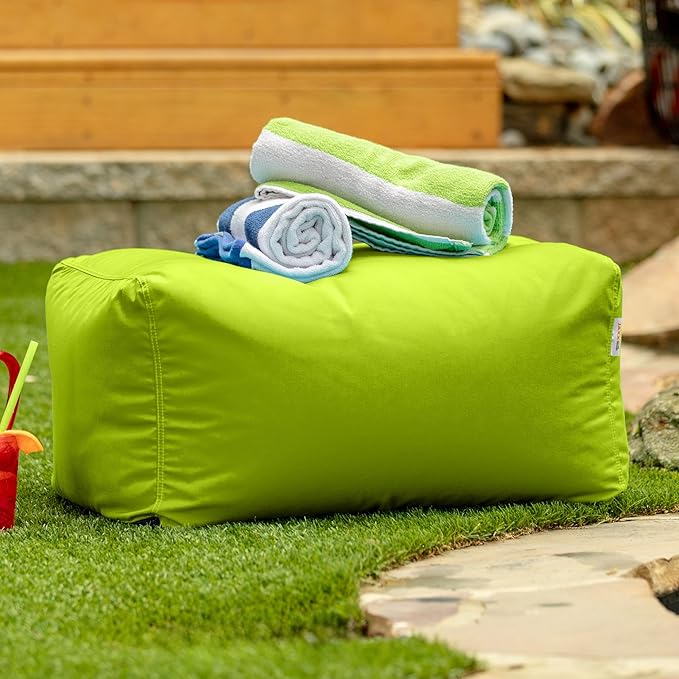 Jaxx Leon Outdoor Bean Bag Ottoman, Lime Green