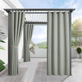 RYB HOME Outdoor Curtains for Patio Waterproof Block Sunlight Thermal Insulated Privacy Assured Thick Outside Curtains for Pergola, Deck, Gazebo, W52" x L108", Sea Green, 1 Panel