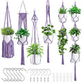 Macrame Plant Hangers, 6Pack Hanging Planters for Indoor Plants w/ 6 Set Hangers Kit Handmade Macromay Plant Hangers Indoor Flower Pots Holder Stand for Boho Home Décor (POTS NOT Included)
