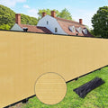 UPGRADE Privacy Fence Screen 4'x80' Sand Outdoor 90% Visibility Blockage 170 GSM Mesh Shade Cover Panels for Backyard,Balcony,Home Decoration with Zip Ties,Customized Avaliable