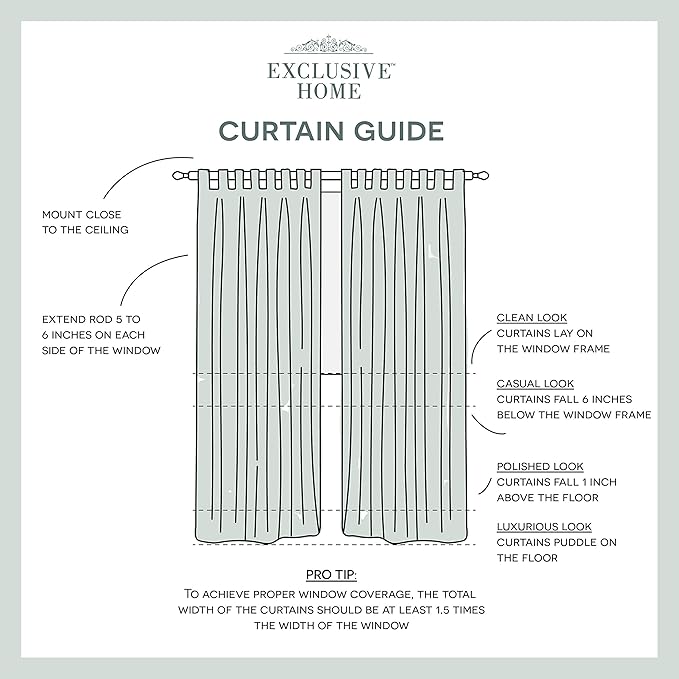 Exclusive Home Cabana Solid Indoor/Outdoor Light Filtering Hook-and-Loop Tab Top Curtain Panel, 54"x96", Cloud Grey, Set of 2