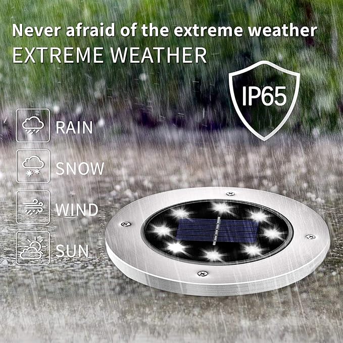 INCX 4.6 inch Solar Lights Outdoor Waterproof, 24 Pack Solar Light for Outside, Garden Lights Landscape Lighting for Patio Pathway Lawn Yard Deck Driveway Walkway, Cold White