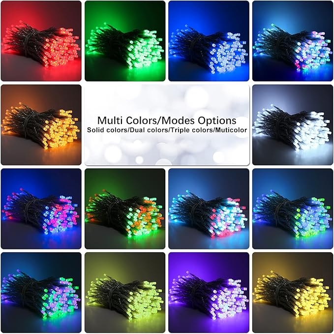 Brizled RGB Christmas Lights, 66ft 200 LED Color Changing Christmas Light with Remote, Dimmable Xmas Lights Outdoor Indoor Waterproof Mini String Light, Xmas Tree Lighting for Tree Halloween Party