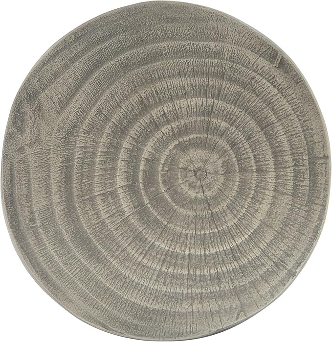 Christopher Knight Home Novi Outdoor Side Table, Hollow Round-Shaped Decorative Accent Side End Table, Garden Stool for Patio Balcony Beach Pool, Lightweight Concrete, Wood-Like Texture, Gray