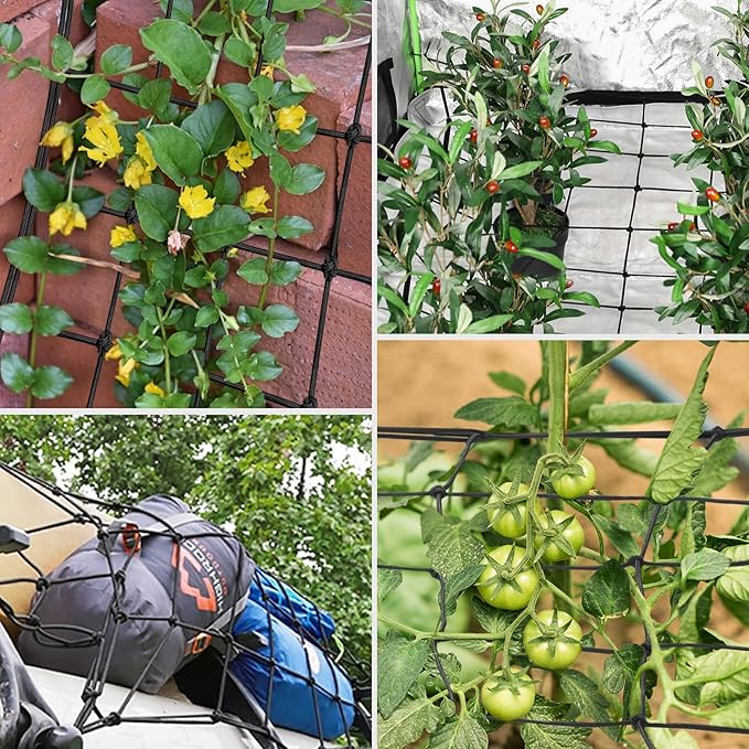 VIVOSUN 2 x 4Ft. Elastic Trellis Netting with 4 Hooks for Climbing Plants, Vegetables, Fruits, and Flowers, 2-Pack