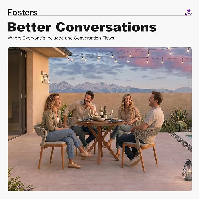 PURPLE LEAF 5 Pieces Round Patio Dining Set Outdoor Furniture with Rattan Chairs for Lawn Garden Backyard Aluminum Table Sets Deep Teak Outdoor Set