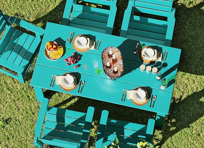 GREENVINES Outdoor Dining Chair | HDPE | Patio Chairs | All-Weather | Aqua