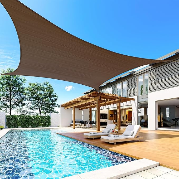 Quictent 20x26ft Sun Shade Sail for Patio, 185GSM Heavy Duty Rectangular Outdoor Sunshades UV Block Outside Canopy Cover for Backyard