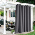 RYB HOME Patio Curtains Outdoor - Waterproof Privacy Curtain Blackout Drapery for Porch Outdoor Shower Arbor Basement Carport Garden Lawn, Wide 84 x Long 84, 1 Pc, Grey