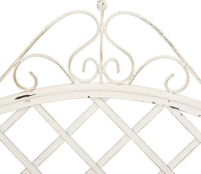 Safavieh PAT5017A Collection Adina Antique White Wrought Iron 51.25" Outdoor Garden Bench