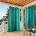 TOWN & COUNTRY BASICS Cabana Solid Heavyweight Indoor Outdoor Curtains, Light Filtering Opacity with Grommet Top, Water Repellent, 2-Pack Set, 54"x108", Teal