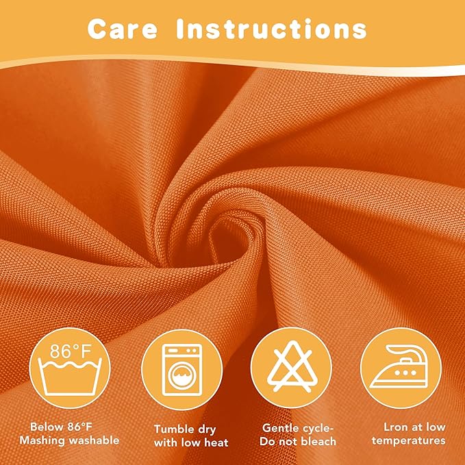 HolidayIdeas Outdoor Curtains for Patio Waterproof, 4 Panels - 54 x 95 Inch - Privacy Protection & Light Filtering Curtains Grommet Outside Curtains for Porch, Gazebo, Pergola (Mecca Orange)