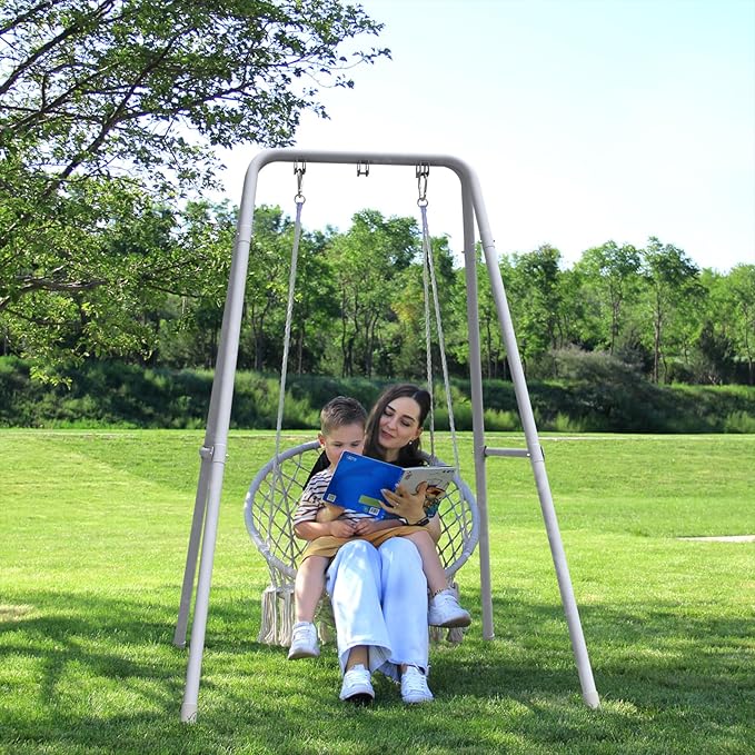 G TALECO GEAR Hammock Chair Stand,Heavy-Duty Steel 300LBS Multi-Use Hammock Stand for Outdoor Indoor, Swing Chair not Include (White)
