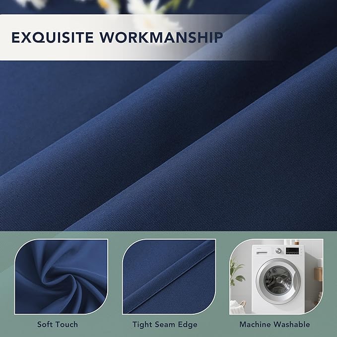 Outdoor Curtains for Patio Waterproof - 6 Panels Privacy Weatherproof Outside Curtains with Grommets for Pergola, Gazebo, Porch, Cabana, Balcony, 54 x 84 Inch, Navy