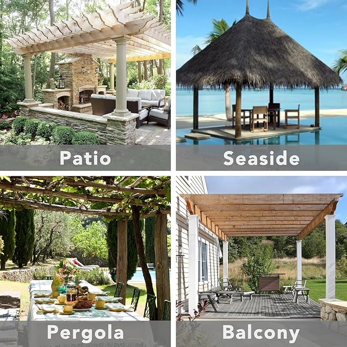 Easy-Going Outdoor Patio Curtains Detachable Tab Top Windproof Weatherproof Curtain for Cabana, Porch, Pergola and Gazebo, Tab Bottom Drape, 2 Panels, 54W x 84L inch, Teal