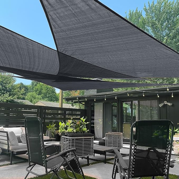 LOVE STORY Custom Size 6'x8'x10' Graphite Grey Sun Shade Sail Right Triangle Sunshade Fabric Awning Canopy for Patio Backyard Carport Pergola (Customized)