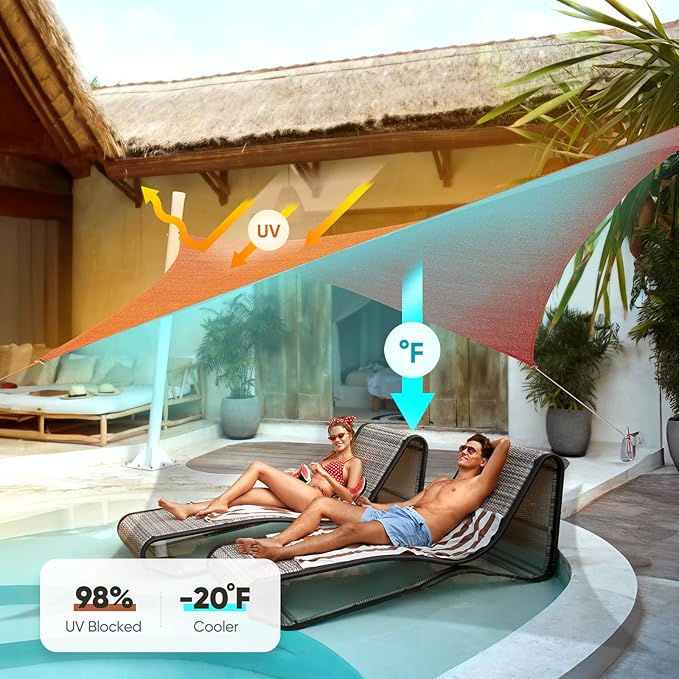 Quictent 20x26ft Sun Shade Sail for Patio, 185GSM Heavy Duty Rectangular Outdoor Sunshades UV Block Outside Canopy Cover for Backyard
