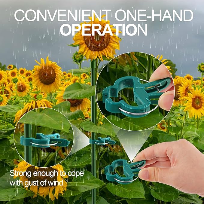 30 Pcs trumpet 1 inch Plant Support Clips,Flower and Vine,Garden Tomato Plant Support Clips for Supporting Stems,Vines Grow Upright Climbing,Tool for Straightening,Tomato Cage,Trellis.