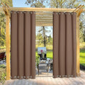 NICETOWN Outdoor Curtain Grommet Top and Bottom, Thermal Insulated Keeps The Rain Out Versatile Vertical Drape, Blackout Heavy Weight Wind Break Outdoor Drapery (52 by 108 inches,1 Piece, Tan-Khaki)