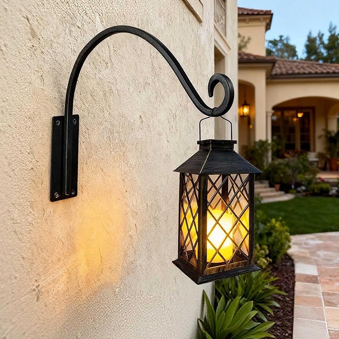 Qiang Ni Heavy-Duty Plant Hanger - 16 Inch 80lb Metal Wall Mount Plant Bracket for Indoor Outdoor Hanging Bird Feeders, Flower Baskets, Lanterns