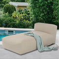 Outdoor Bean Bed Chair Sun Lounger, Outdoor Couch Sofa for Patio & Pool, Foam Filling Day Bed Furniture, Comfy Lazy Sofa for Outside, Water-Resistant Seating (Light Orange, 70'' L)
