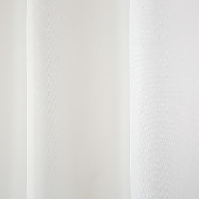 TOWN & COUNTRY BASICS Cabana Solid Heavyweight Indoor Outdoor Curtains, Light Filtering Opacity with Grommet Top, Water Repellent, 2-Pack Set, 54"x120", Winter White