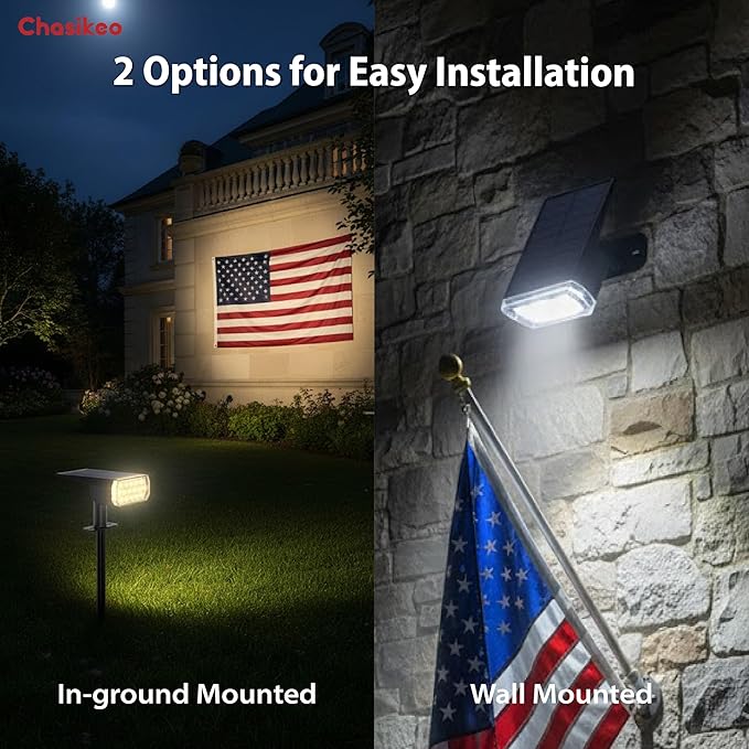 Solar Lights Outdoor Waterproof, 3 Lighting Modes Solar Spot Lights Outdoor, LED Solar Spotlights, Ultra Bright Dusk-to-Dawn Uplights for Garden, Landscape, Yard, Pathway, IP65, Auto On/Off