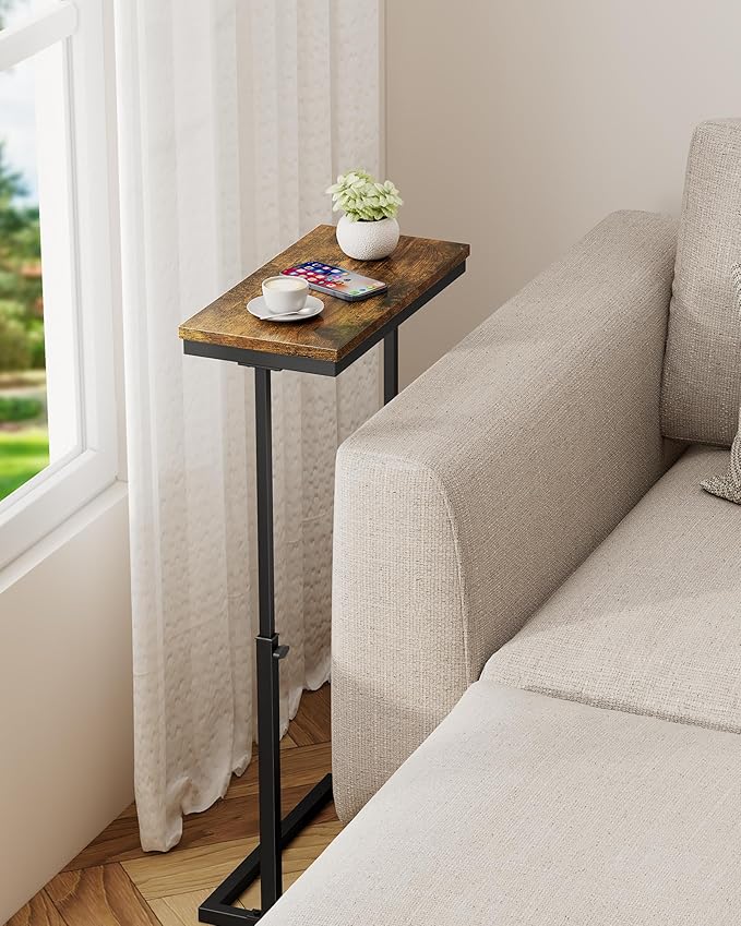 TUTOTAK End Table, Side Table, Tall Couch Table, Sofa Table, Living Room, Bed Room, Brown TB01BB083