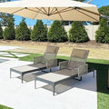 PURPLE LEAF 2 Pieces Outdoor Chaise Lounge Set Rattan Wicker Lounger with Arms Poolside Furniture Adjustable Recliners Patio Lounge Chairs for Beach Yard Garden Balcony, Dark Grey