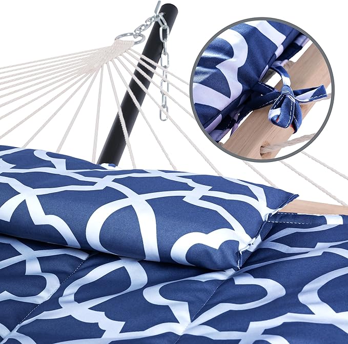 SUNCREAT Hammocks Replacement Hammock for Stand, 475 lbs Capacity, Two Person Backyard Hammock with Pad for Outside, Dark Gray Pattern