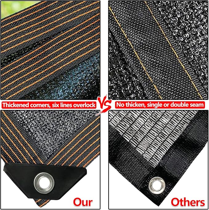 QLOFEI Shade Cloth for Garden, 90% Sunblock Neting Cover Shade Cloth with Grommets, Sun Protection Screens for Patio Kennel Chicken Coop Pergola Greenhouse Plants Cover Mesh Tarp, 10x15 FT
